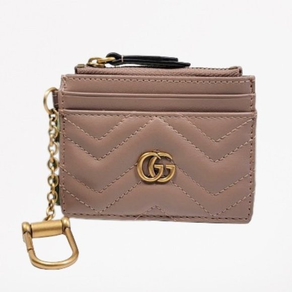Gucci Handbags - Gucci TAUPE GG MARMONT 2.0 CARD HOLDER IN PORCELAIN COLOR